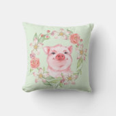 豚と花 クッション (正面)
