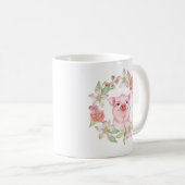 豚と花 コーヒーマグカップ (正面右)