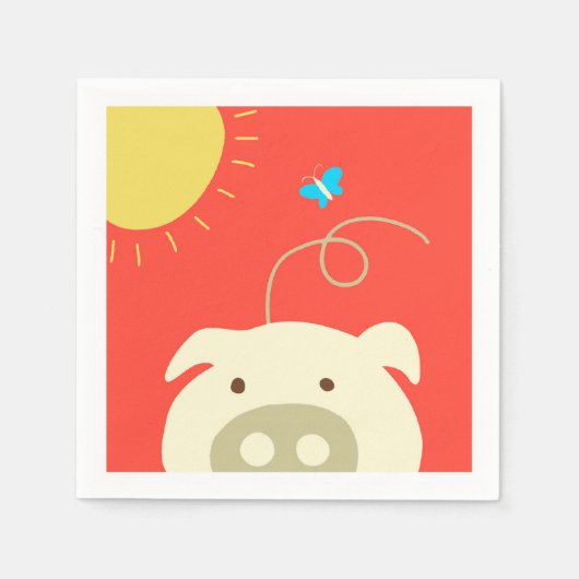 豚と蝶 スタンダードカクテルナプキン (正面)