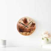 豚と豚の丸い壁時計 ラウンド壁時計 (ホーム)