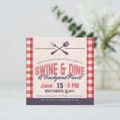 豚と食事で父の日の裏庭の宴 招待状 (スタンド正面)