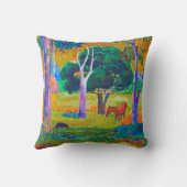 豚と馬の風景ゴーギャン クッション (裏面)