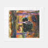 豚と馬を持つランドスケープ有名絵画な フリースブランケット (正面(横))