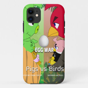豚と鳥のパート3。卵戦争/パロディ iPhone 11 ケース