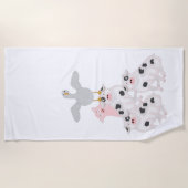 豚と鵞鳥のビーチタオル ビーチタオル (正面)