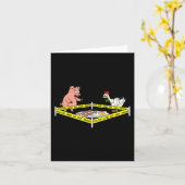 豚と鶏のおもしろい食べ物を横断しない警察線 カード (黄色い花)