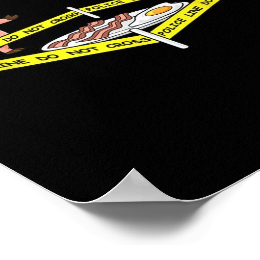 豚と鶏のおもしろい食べ物を横断しない警察線 ポスター (角)