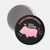 豚のおもしろい妖精の隠されたパワー農家動物のユーモア マグネット (正面/裏面)