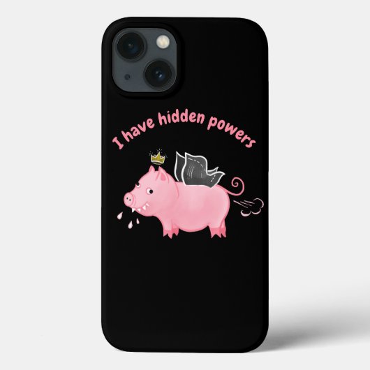 豚のおもしろい妖精の隠されたパワー農家動物のユーモア Case-Mate iPhoneケース (裏面)