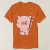 豚のかわいい豚 Tシャツ (デザイン正面)