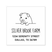 豚のぞき出しファームビジネスアドレス セルフインキングスタンプ (デザイン)