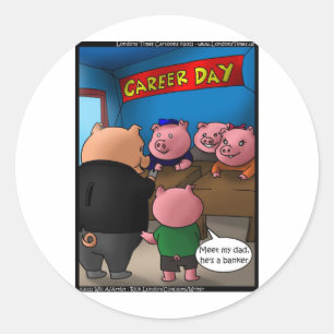豚のための学校の保護者の日 Tシャツ カード & ギフト ラウンドシール