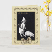 豚のようなおよびIのヴィンテージの写真撮影の挨拶状 カード (黄色い花)