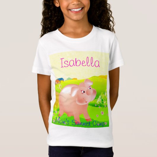 豚のようなお母さんのサマーキャンプ Tシャツ (正面)