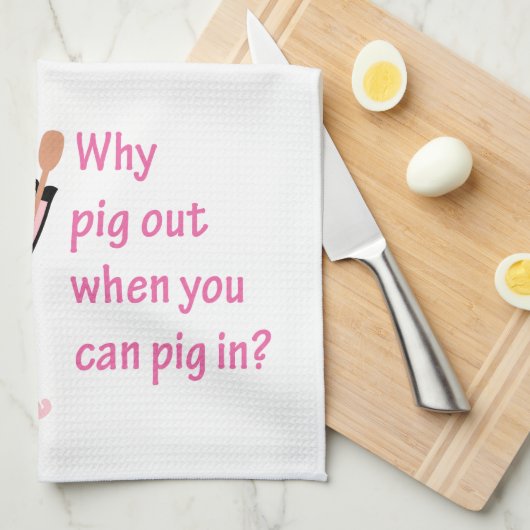 豚のようなシェフ キッチンタオル (四つ折り)