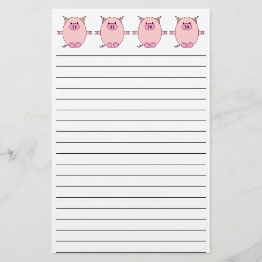 豚のような力の文房具 便箋 (正面)