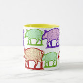 豚のような少しはカラフルな民芸のブタを販売することを行きました マグカップ (中央)