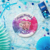 豚のような誕生会のプレート ペーパープレート (パーティー)