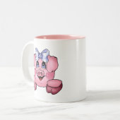 豚のような顔のマグ ツートーンマグカップ (正面左)