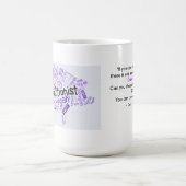 豚のような"廃止論者ビーガン"の単語雲-及び引用文 コーヒーマグカップ (中央)