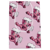 豚のようHamicidalの狂気のおもしろいなシェフのブタの芸術 ミディアムペーパーバッグ (正面)