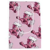 豚のようHamicidalの狂気のおもしろいなシェフのブタの芸術 ミディアムペーパーバッグ (裏面)