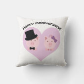 豚のカップルおめでとう クッション (裏面)