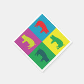 豚のカラフルナプキン スタンダードカクテルナプキン (角)