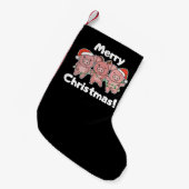 豚のクリスマスかわいい豚メリークリスマス スモールクリスマスストッキング (正面 (吊り時))