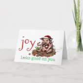 豚のクリスマスに喜びがおもしろい似合う シーズンカード (正面)