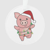 豚のクリスマスウィンターアニマルズ オーナメント (正面)