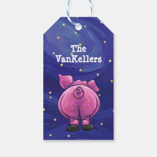 豚のクリスマスギフトタグ ギフトタグ (裏面)