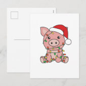 豚のクリスマス冬の動物豚 シーズンポストカード (正面/裏面)