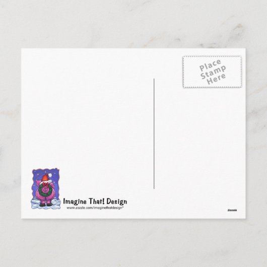 豚のクリスマス シーズンポストカード (裏面)