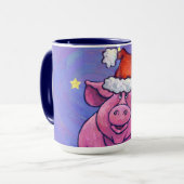 豚のクリスマス マグカップ (正面左)