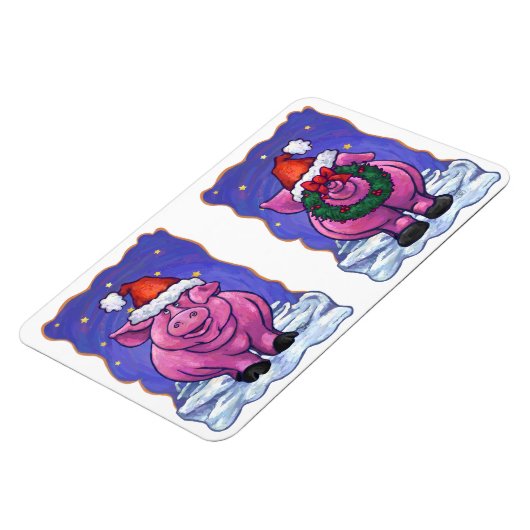 豚のクリスマス マグネット (左側)