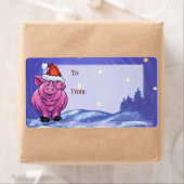 豚のクリスマス ラベル (インサイチュ)