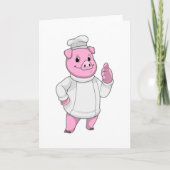 豚のコック、シェフの帽子をかぶる カード (正面)