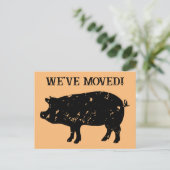 豚のシルエットで動く可愛いポストカード 案内ポストカード (スタンド正面)