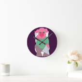 豚のトイレ時計 ラウンド壁時計 (ホーム)