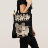 豚のトートバッグ トートバッグ (クローズアップ)