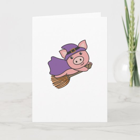 豚のハロウィン魔女コスチューム 子供用 シーズンカード (正面)