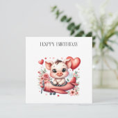 豚のパイロット お誕生日おめでとう 招待状 (スタンド正面)