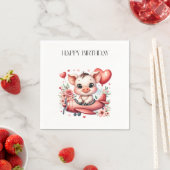 豚のパイロット お誕生日 スタンダードカクテルナプキン (インサイチュ)