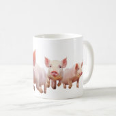 豚のパーソナライズされたマグ コーヒーマグカップ (正面右)