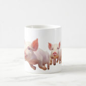 豚のパーソナライズされたマグ コーヒーマグカップ (中央)