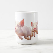 豚のパーソナライズされたマグ コーヒーマグカップ (中央)