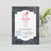 豚のパーティー – 動物の誕生日パーティーボーイガール 招待状 (スタンド正面)