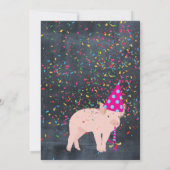 豚のパーティー – 動物の誕生日パーティーボーイガール 招待状 (裏面)
