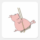 豚のブランコ スクエアシール (正面)